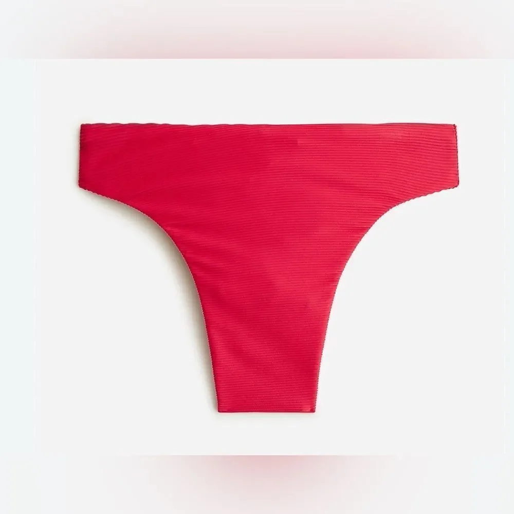 J.Crew Ribbed high-rise cheeky bikini bottom NWT Size S